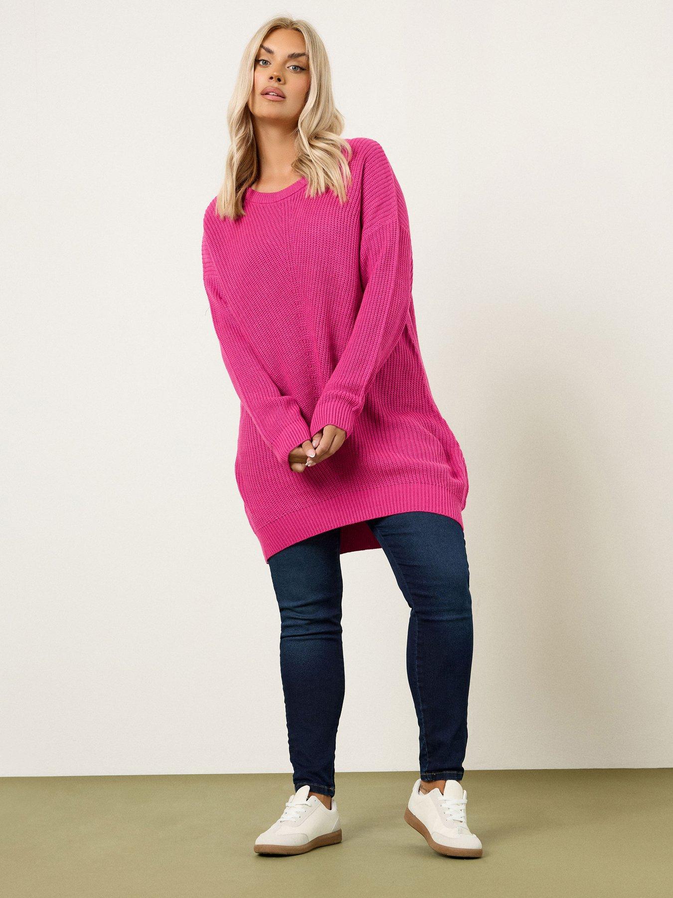 Image 3 of 4 of Yours Curve Essential Jumper - Pink