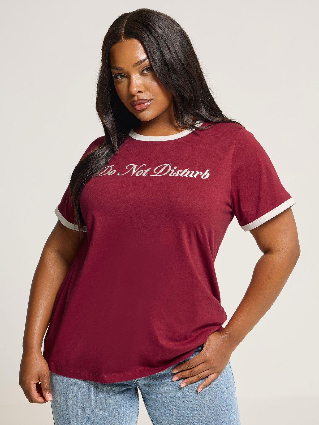 undefined Curve Placement Set In Sleeve T-Shirt - Red