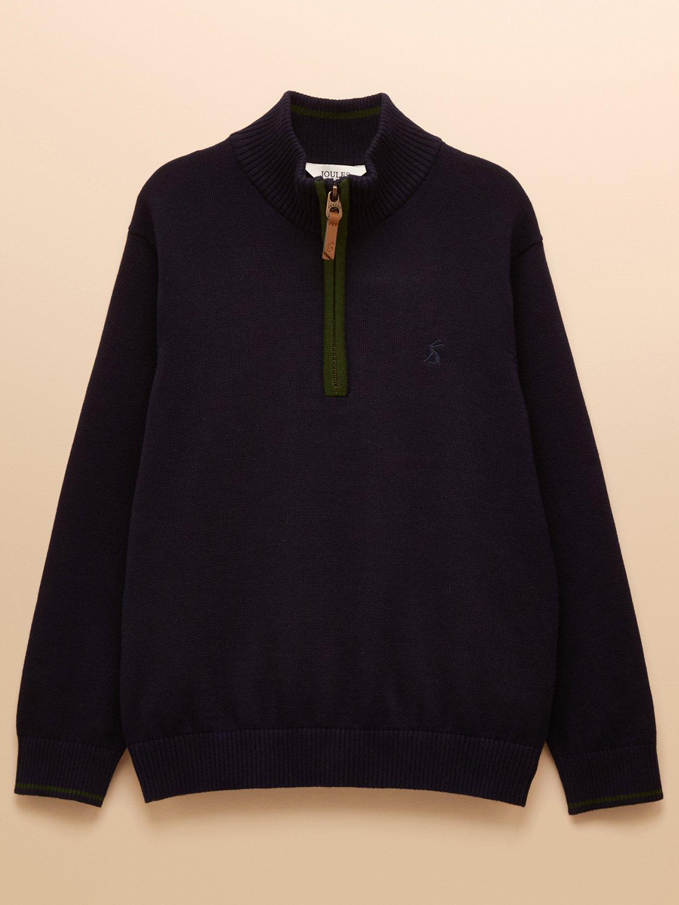 Joules Boys Hillside 1/4 Zip Knitted Jumper - Navy