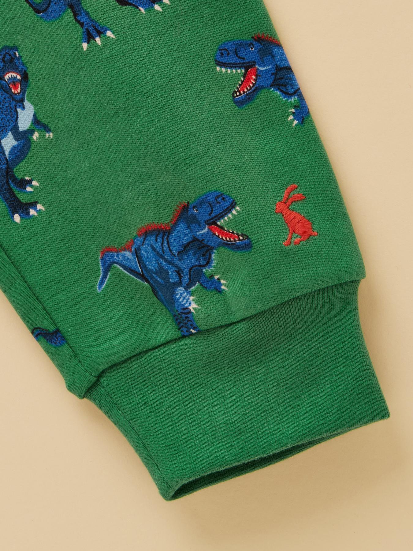  image of joules-boys-dino-print-long-sleeve-pyjamas-green
