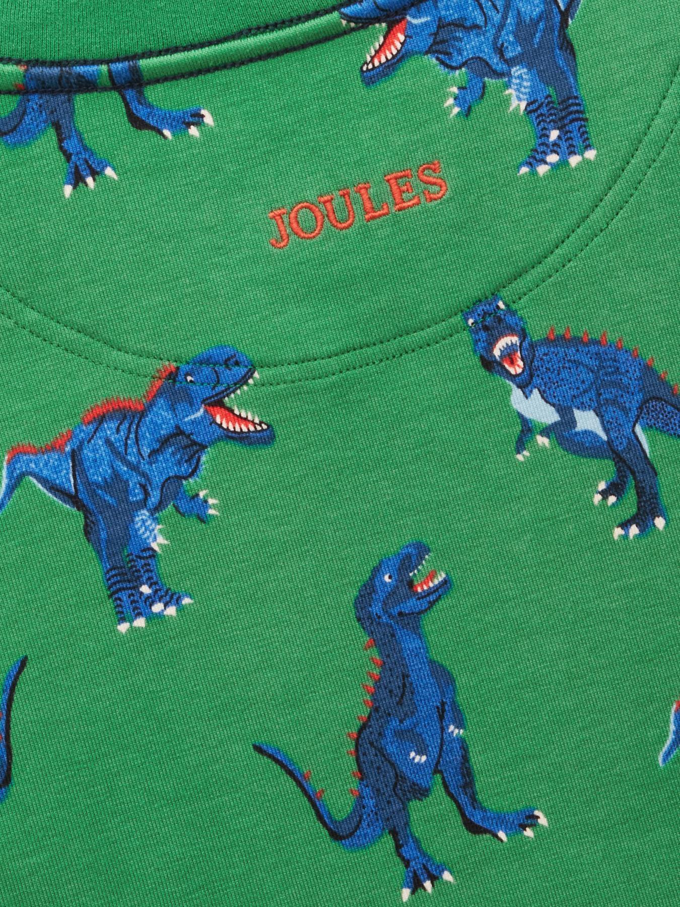  image of joules-boys-dino-print-long-sleeve-pyjamas-green