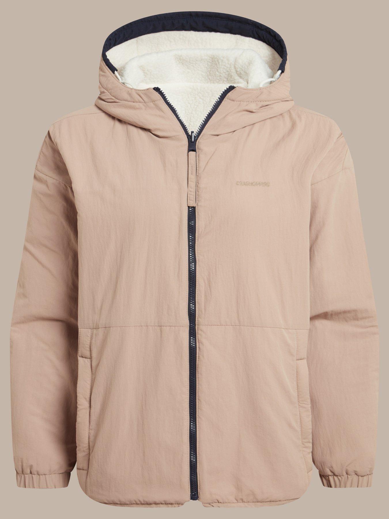 Image 3 of 6 of Craghoppers Womens Longlands Reversible Hooded Jacket Fleece - Ecru