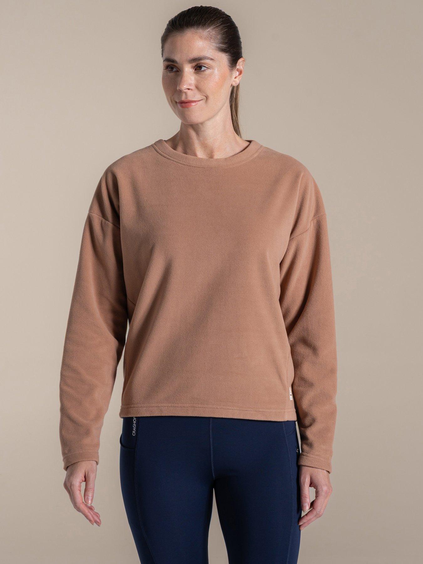 undefined Womens Miska Crew Neck Sweatshirt Fleece - Brown