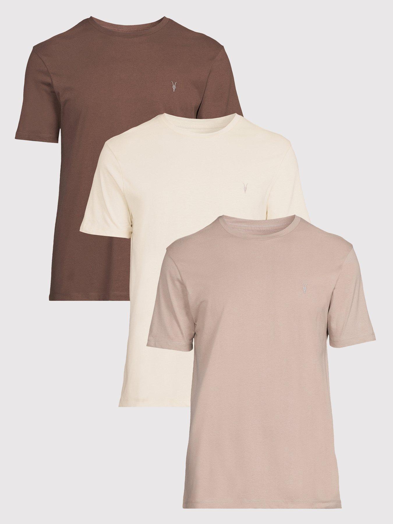undefined All Saints Brace 3 Pack Crew Neck T-Shirts - Multi