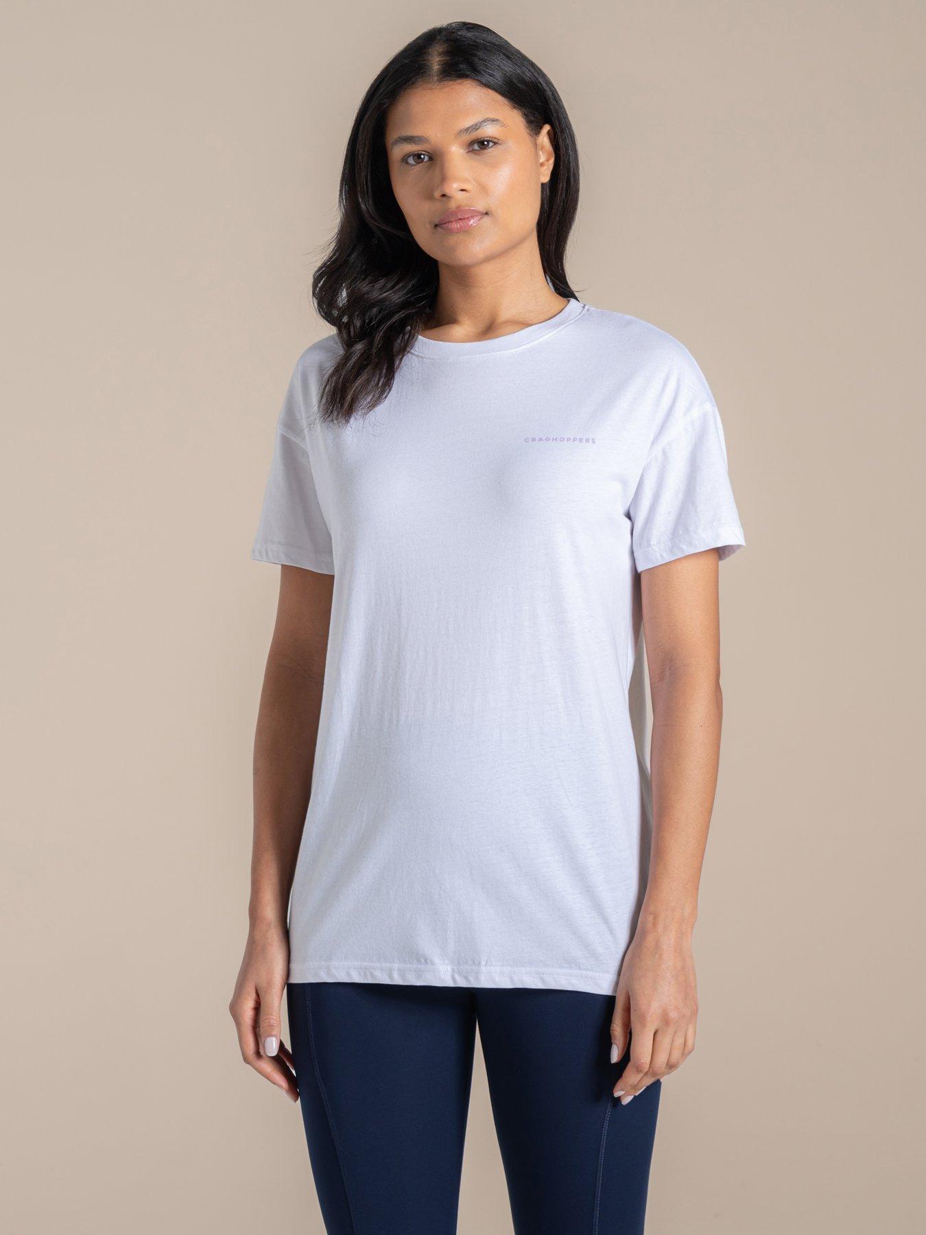 undefined Womens Yago Short Sleeved Back Logo T-Shirt - White