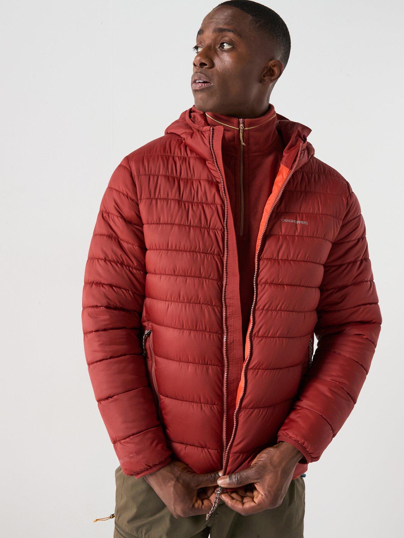 undefined Mens Compresste Hooded Insulated Jacket - Burgundy