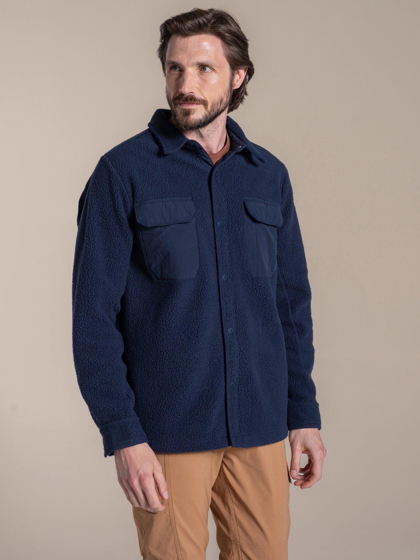 undefined Mens Blencathra Borg Fleece Overshirt - Navy