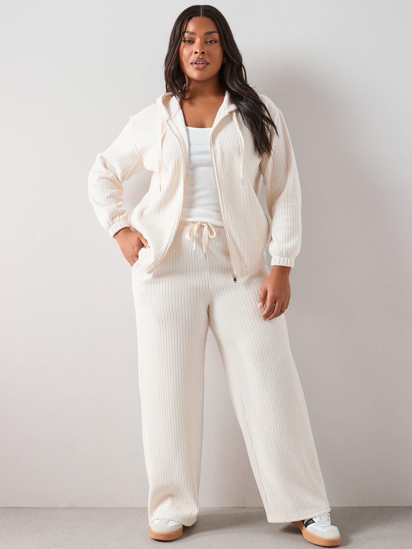The Very Collection Curve Velour Rib Zip Through Hoodie