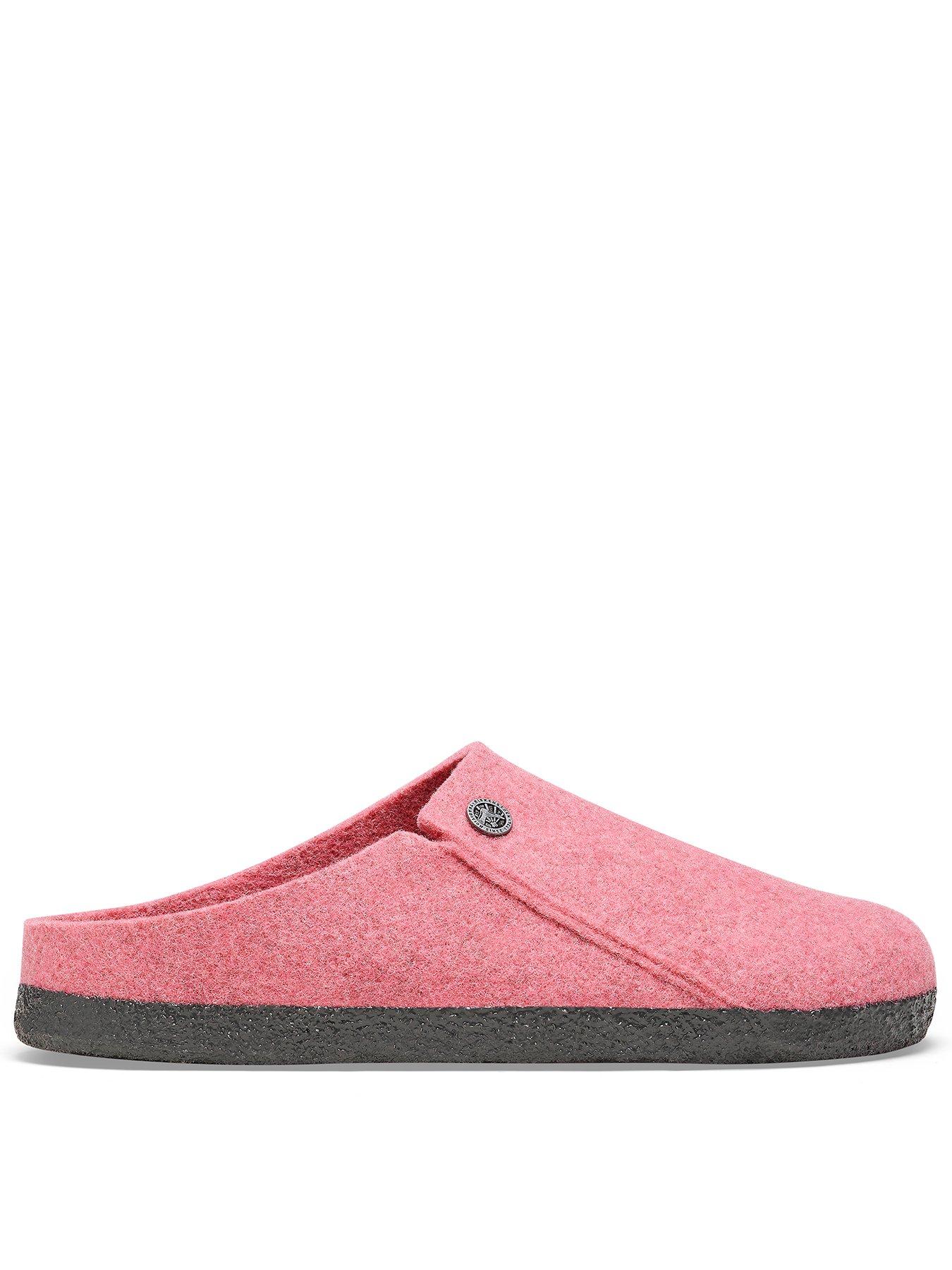 Birkenstock Zermatt Rivet Split Shearling Felt Slipper - Fuchsia Tulip