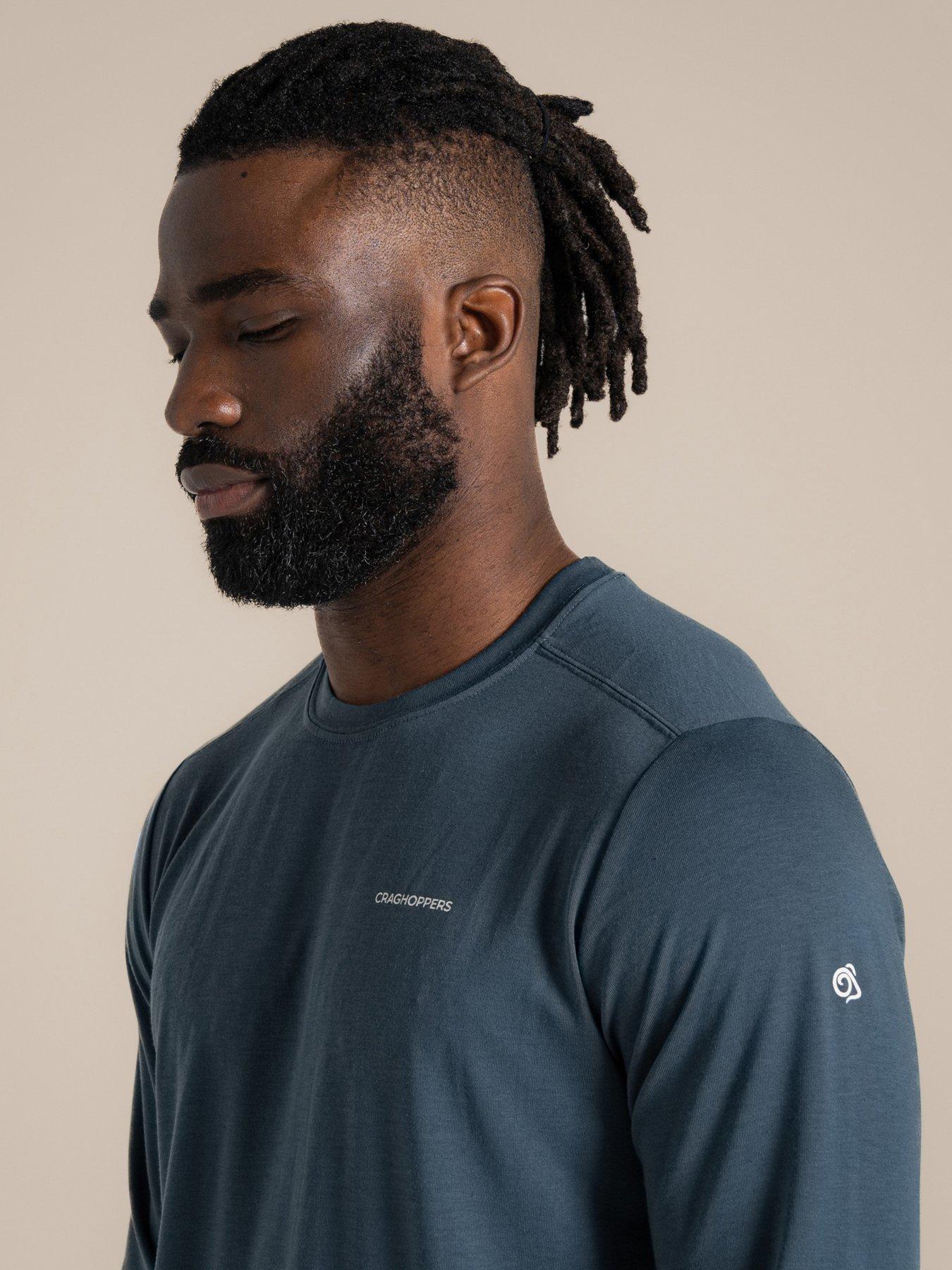 Image 4 of 4 of Craghoppers Mens Nosife Abel Long Sleeved T-Shirt - Blue