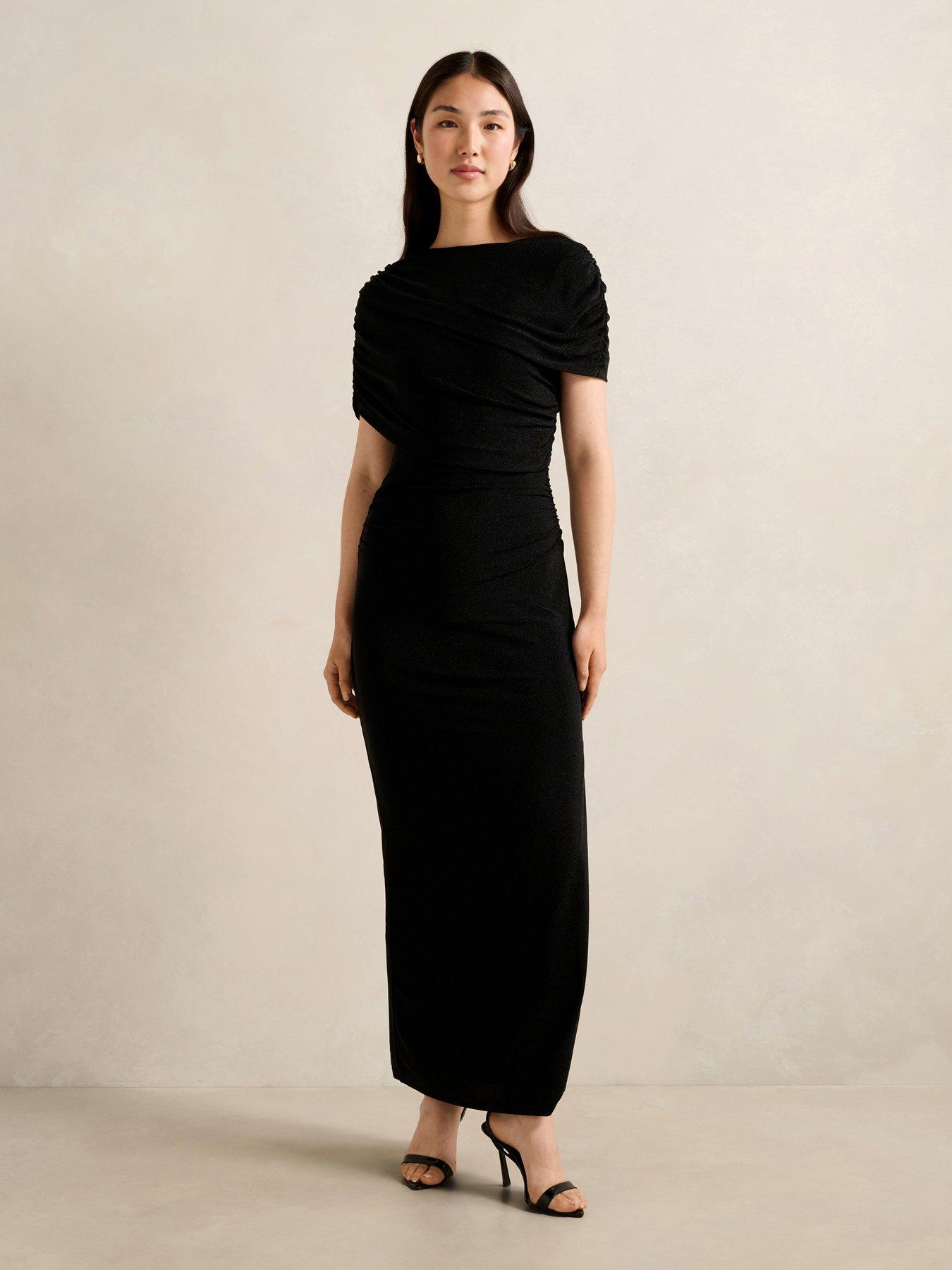  image of forever-new-kylee-draped-midi-dress--black