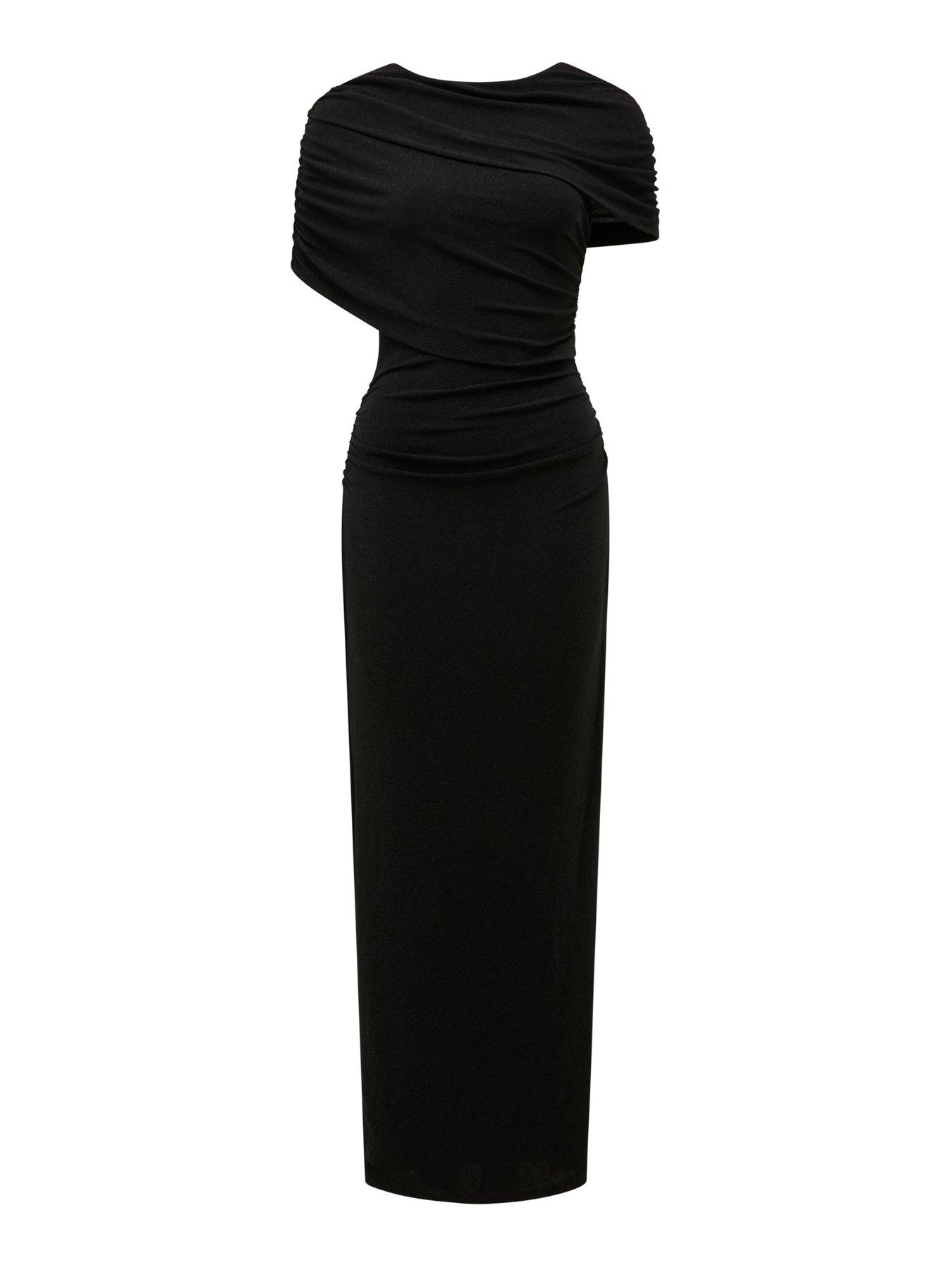  image of forever-new-kylee-draped-midi-dress--black