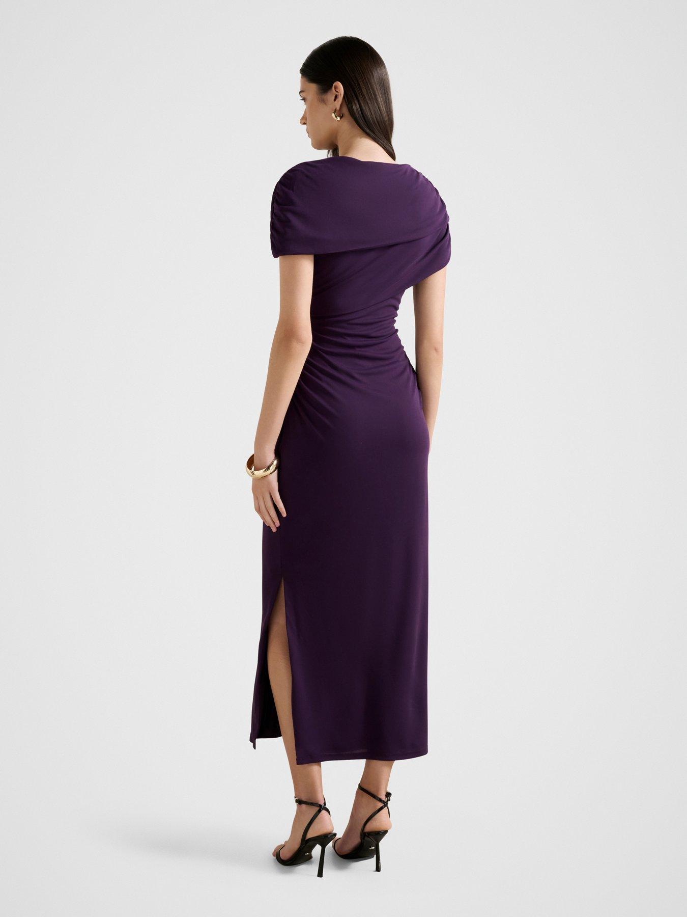  image of forever-new-kori-draped-midi-dress-purple