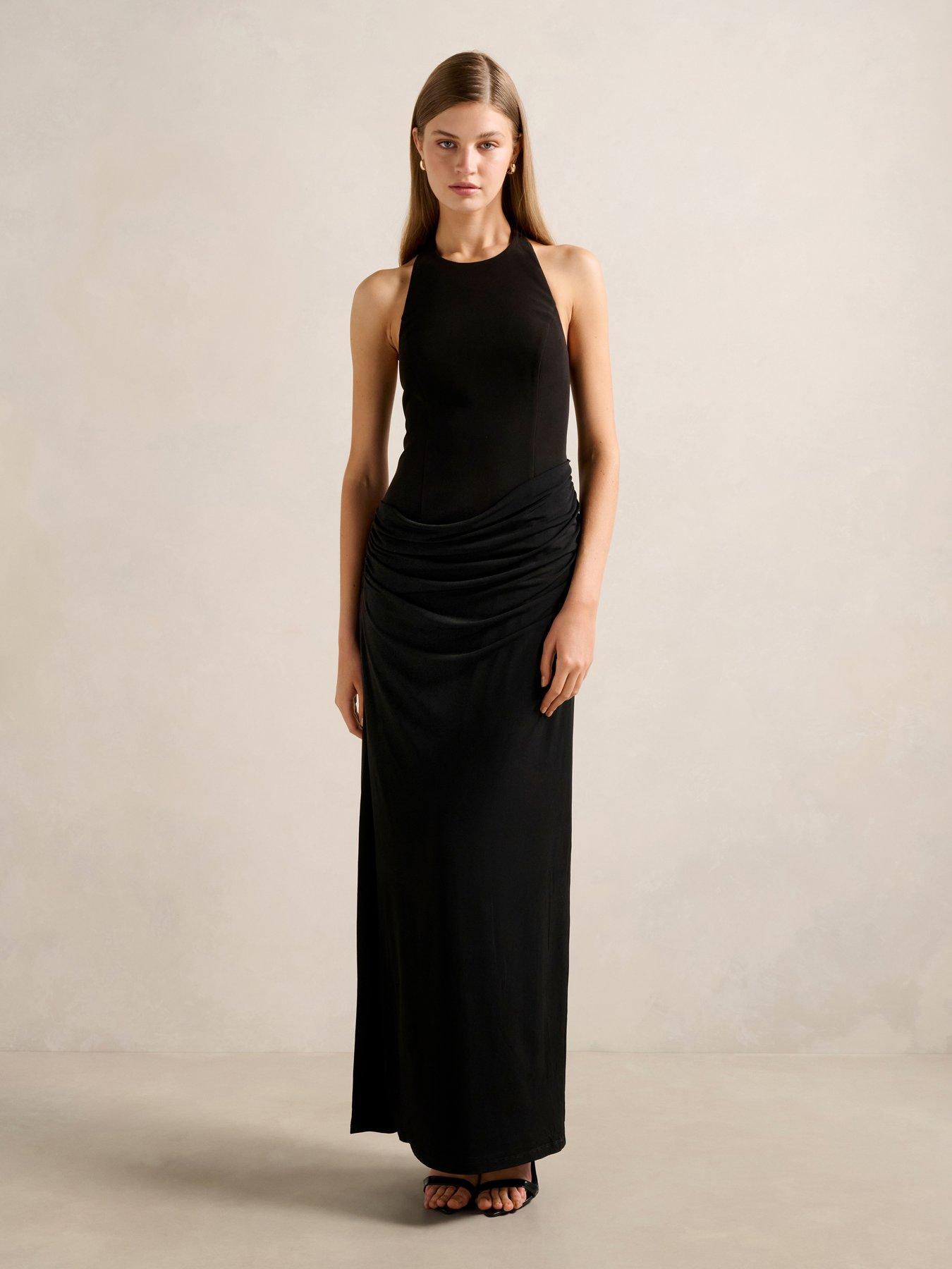  image of forever-new-lula-halter-maxi-dress-black
