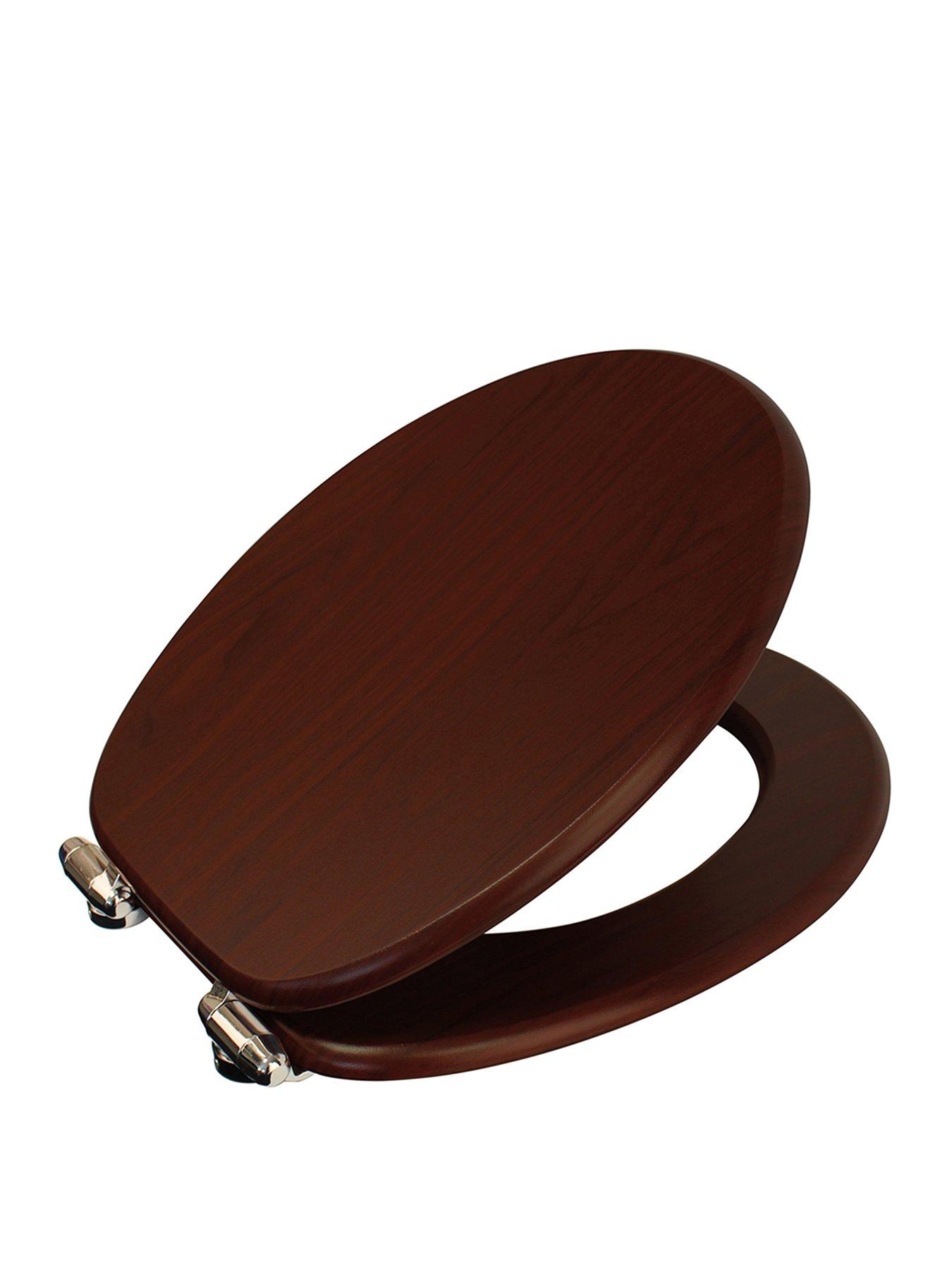 undefined Norfolk Soft Close Toilet Seat Walnut/chrome (soft Close Hinges)