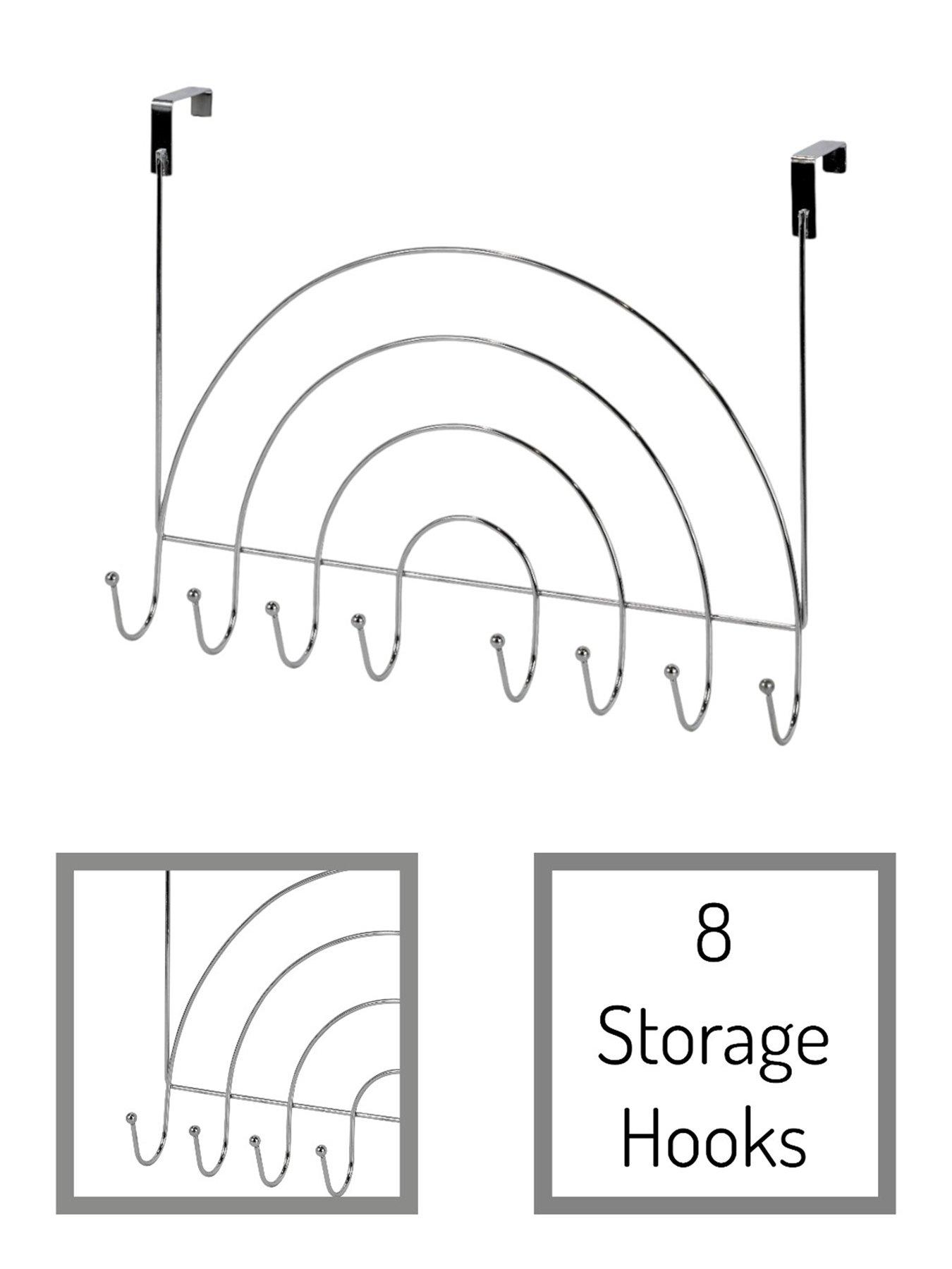 Image 2 of 3 of Showerdrape Rainbows Over Door Hooks Chrome