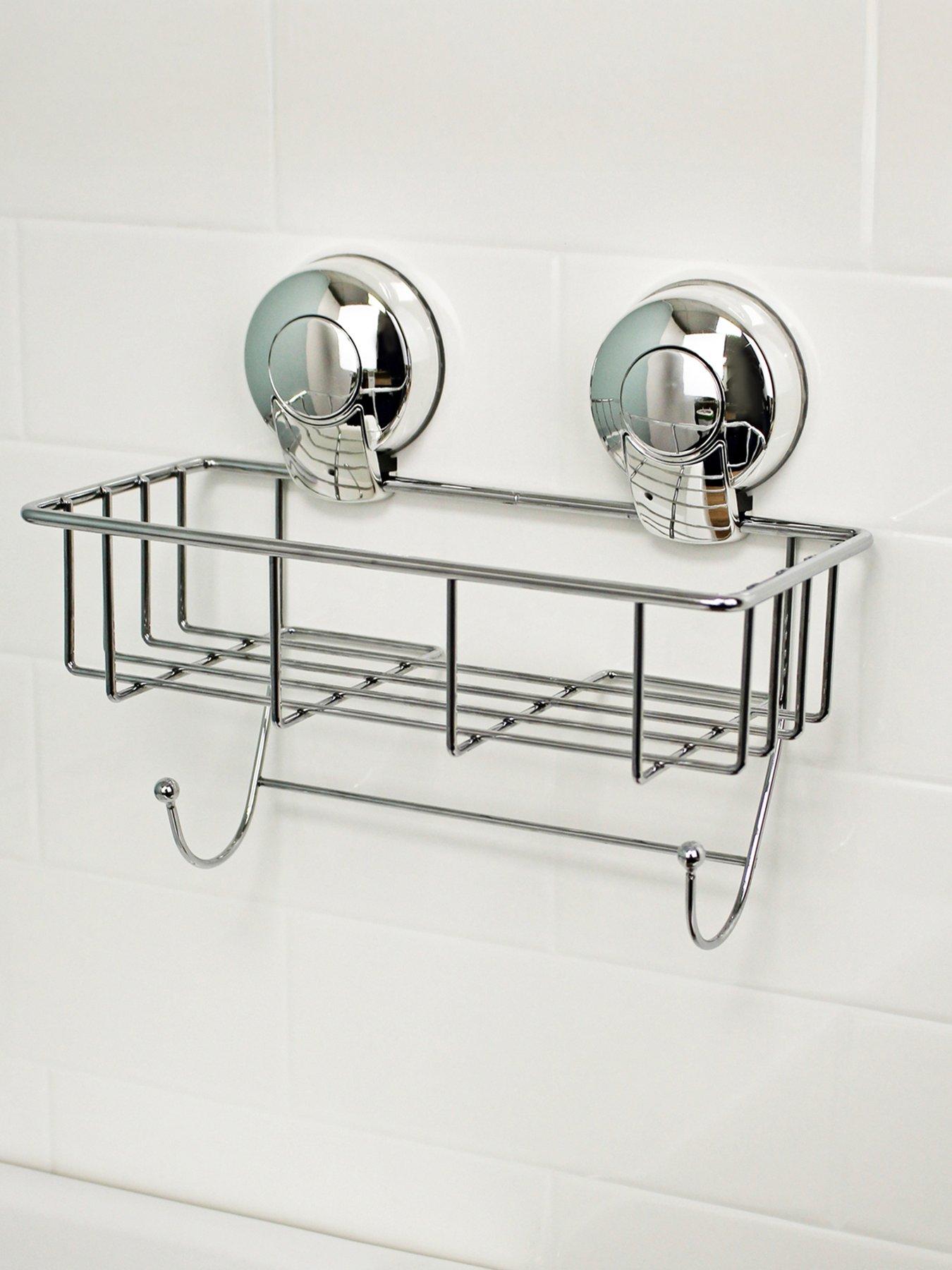 Showerdrape SuctionLoc Chrome Sponge Shower Basket