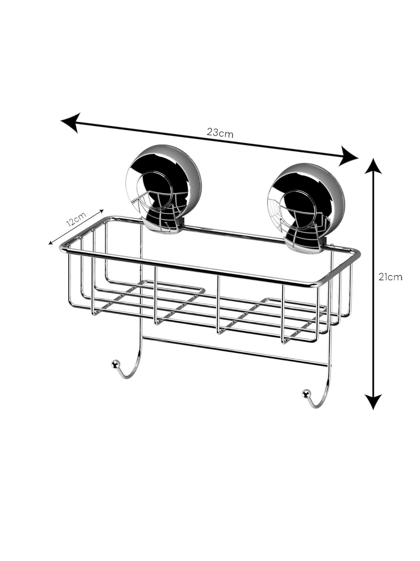 Image 3 of 5 of Showerdrape SuctionLoc Chrome Sponge Shower Basket