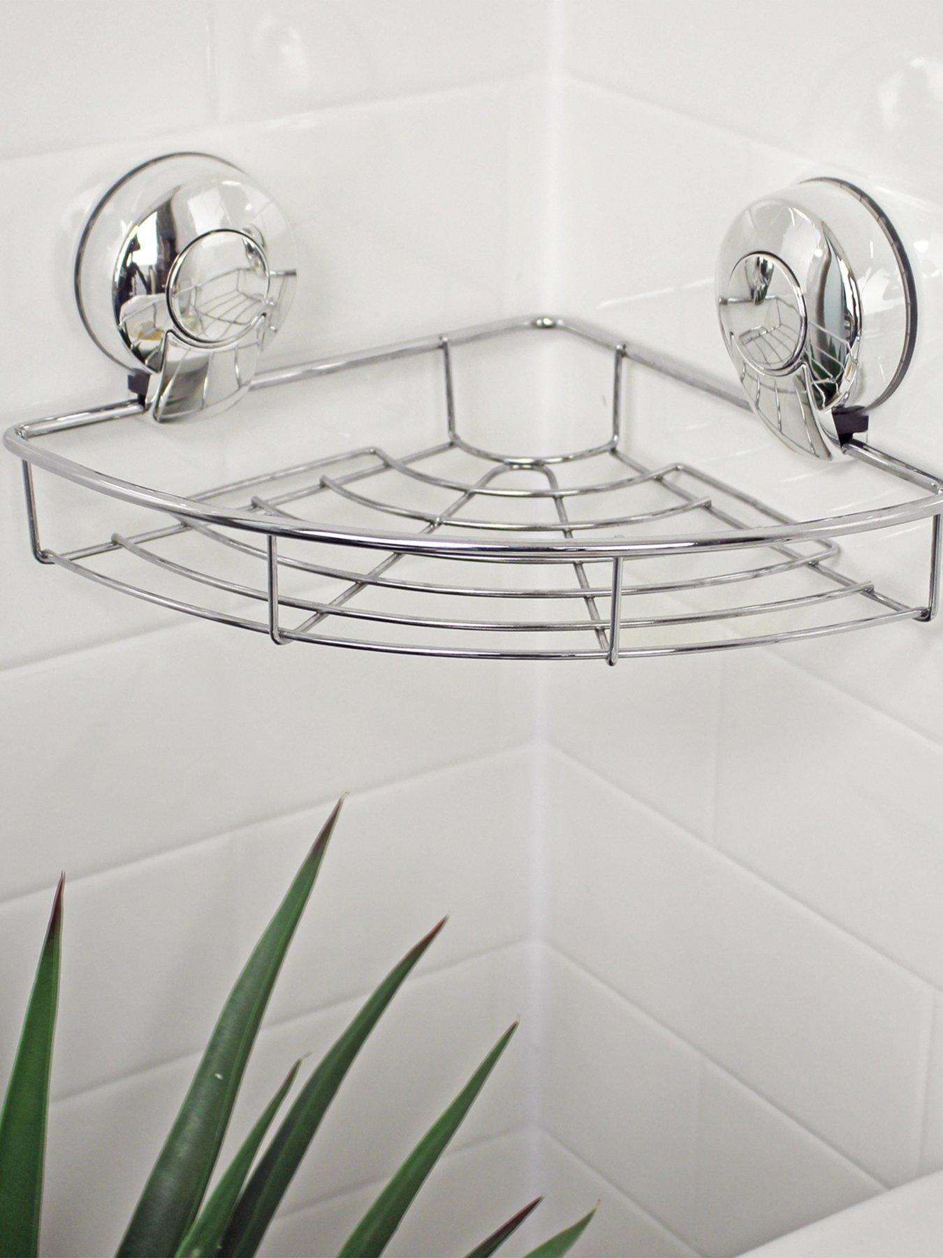Showerdrape SuctionLoc Chrome Corner Shower Basket
