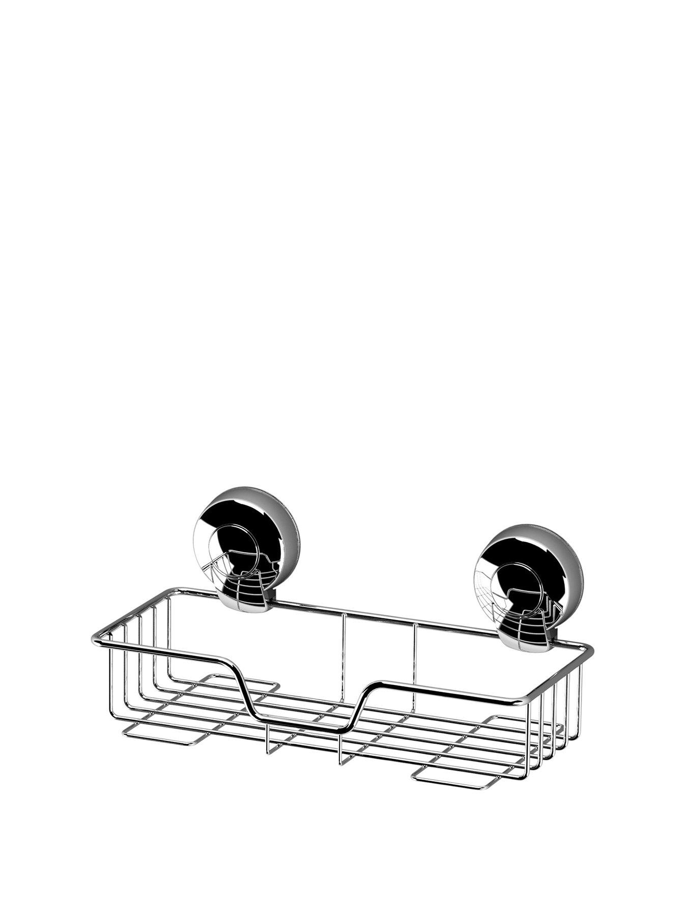 Image 2 of 4 of Showerdrape SuctionLoc Chrome Rectangular Shower Basket