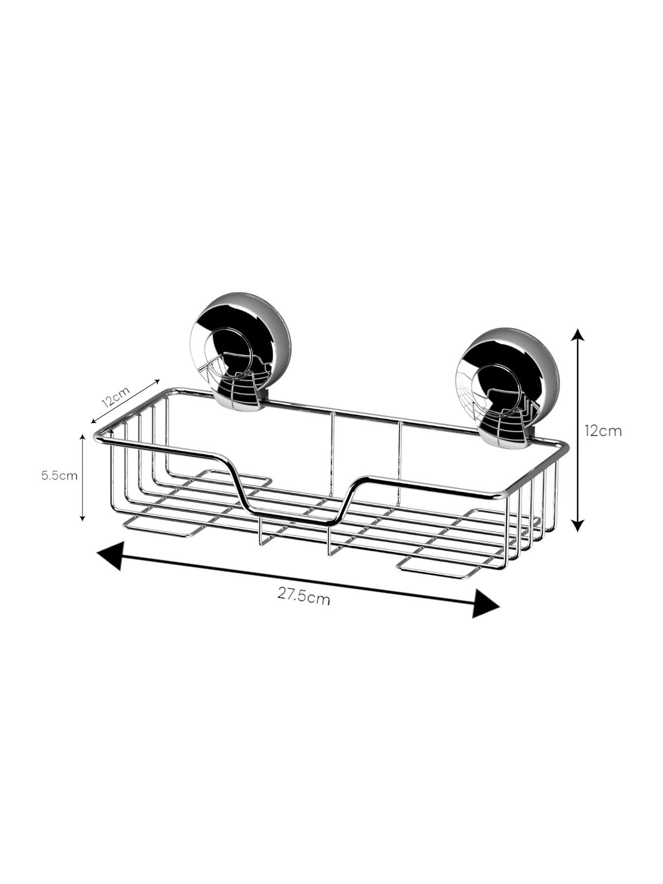 Image 3 of 4 of Showerdrape SuctionLoc Chrome Rectangular Shower Basket