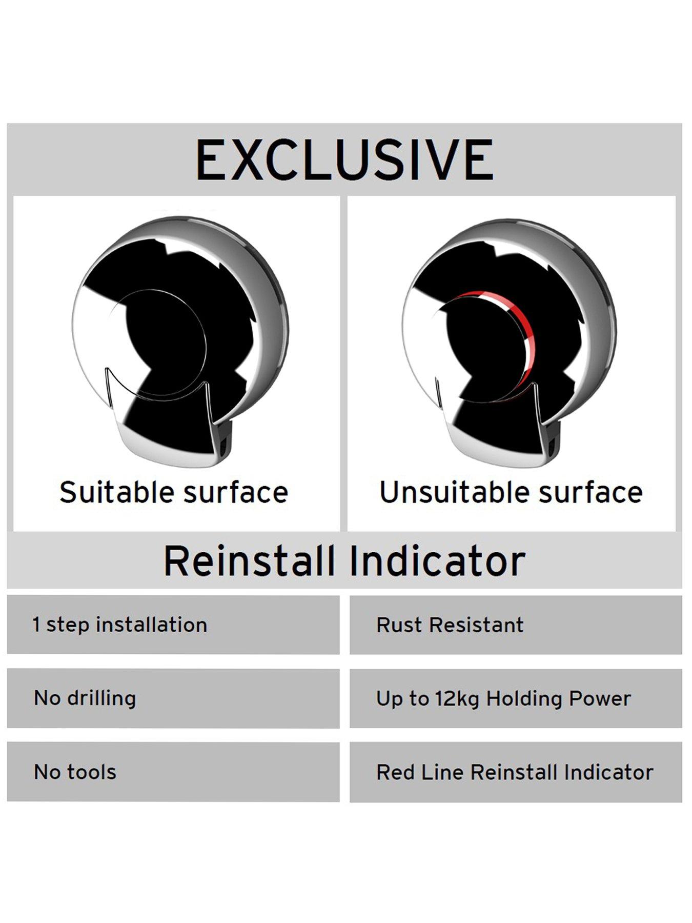 Image 5 of 6 of Showerdrape Suctionloc Black Suction Wall Mounted Rectangular Basket with Mounting Discs