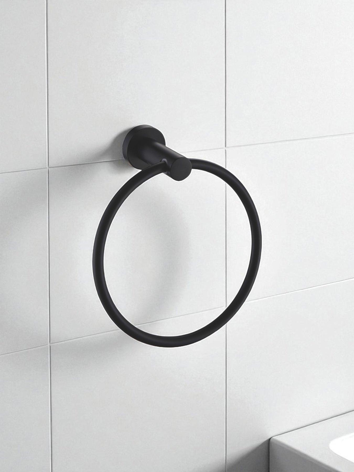 Image 3 of 7 of Showerdrape Modernity Black Steel Wall Mounted 3 Piece Bathroom Accessory Set