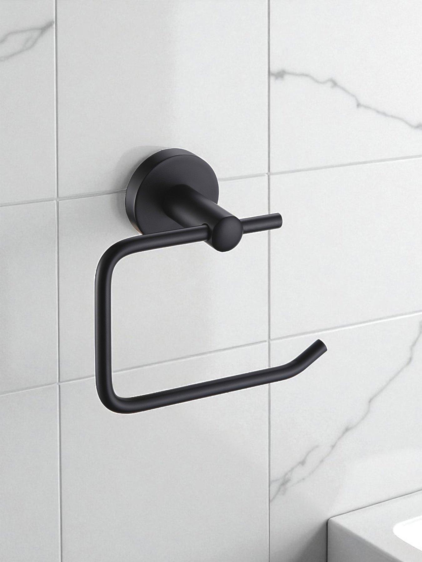 Image 4 of 7 of Showerdrape Modernity Black Steel Wall Mounted 3 Piece Bathroom Accessory Set