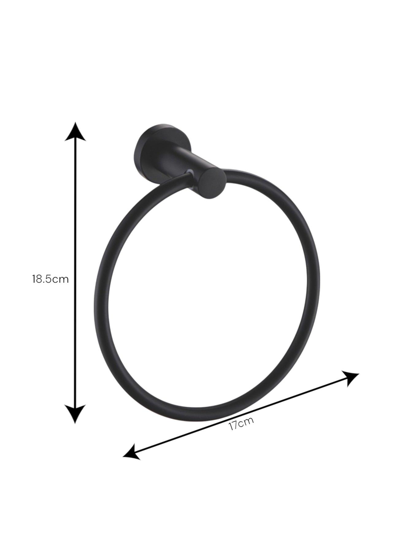 Image 6 of 7 of Showerdrape Modernity Black Steel Wall Mounted 3 Piece Bathroom Accessory Set