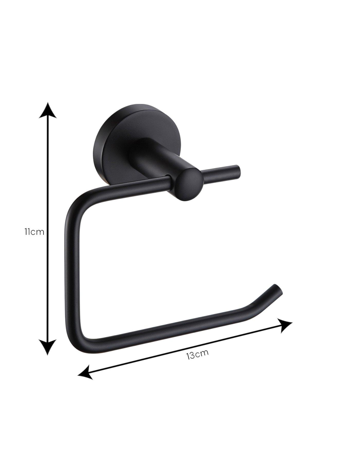 Image 7 of 7 of Showerdrape Modernity Black Steel Wall Mounted 3 Piece Bathroom Accessory Set