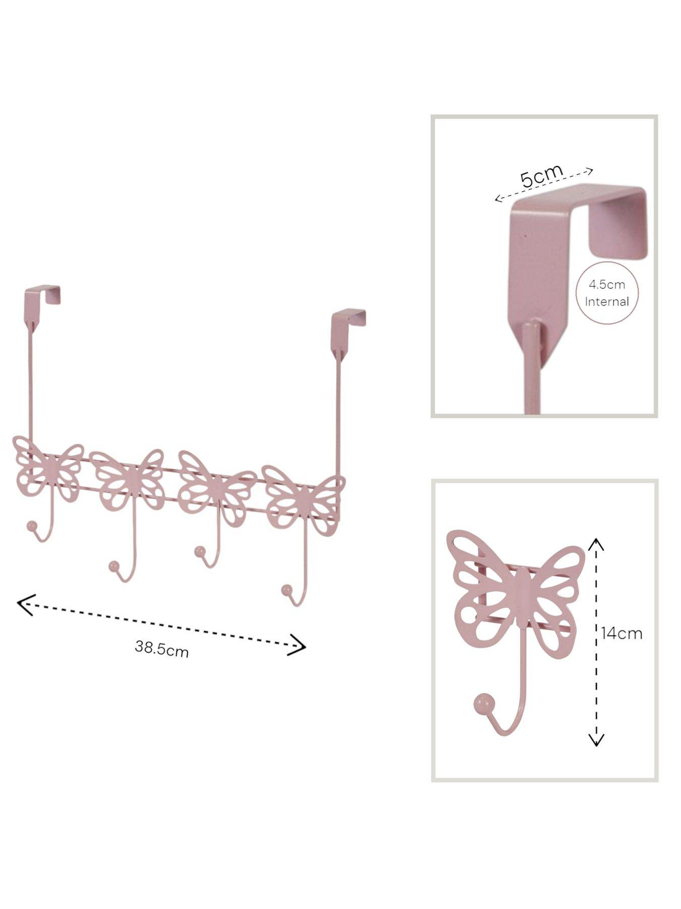  image of showerdrape-butterflies-over-door-hooks-pink