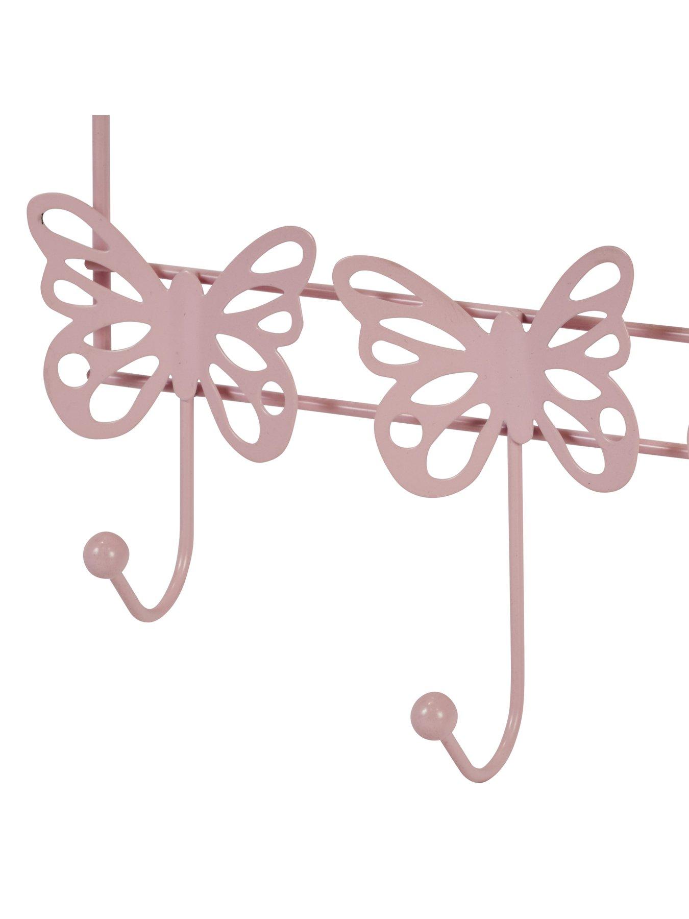  image of showerdrape-butterflies-over-door-hooks-pink