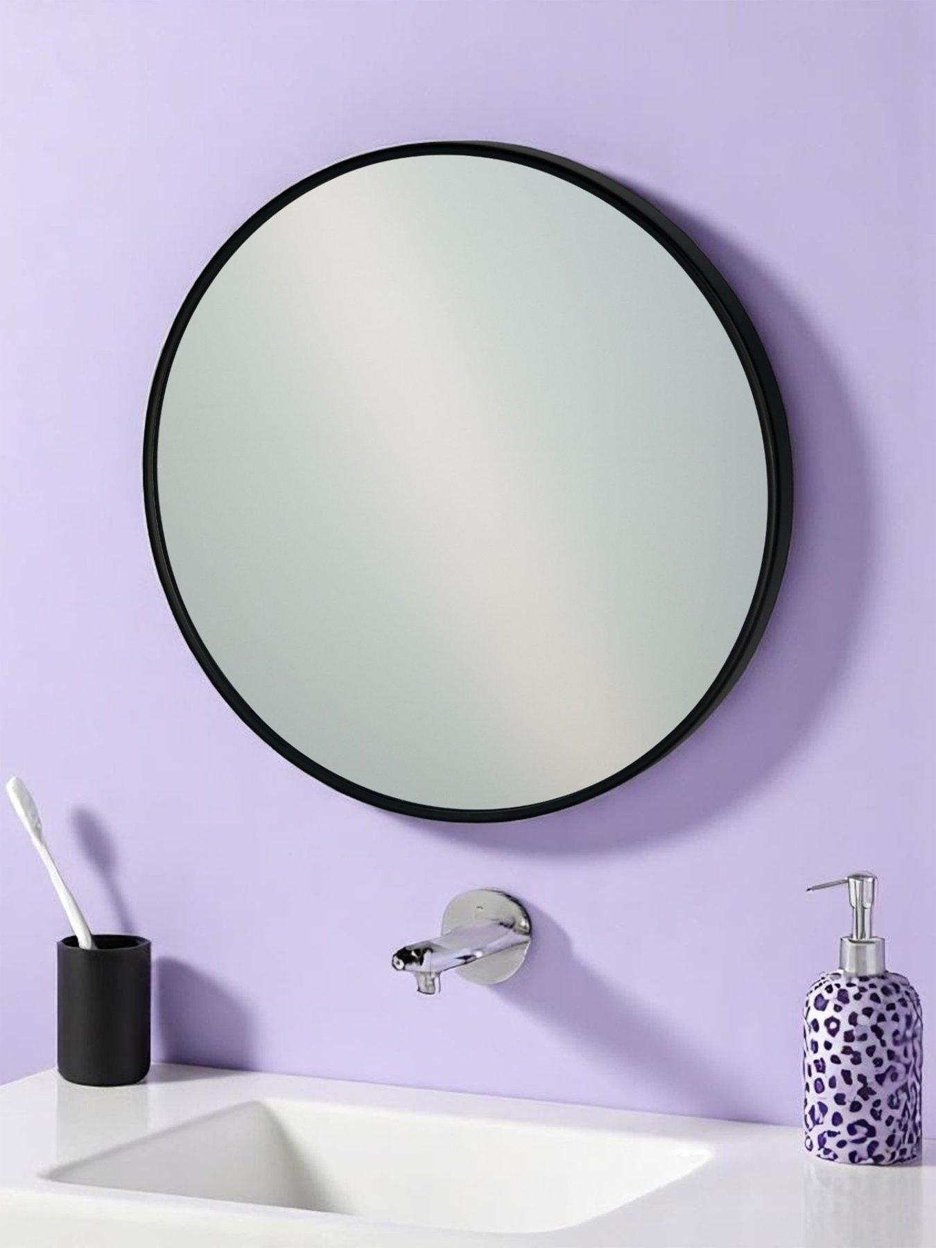 Image 1 of 2 of Showerdrape Portobello 40cm Round Black Frame Mirror