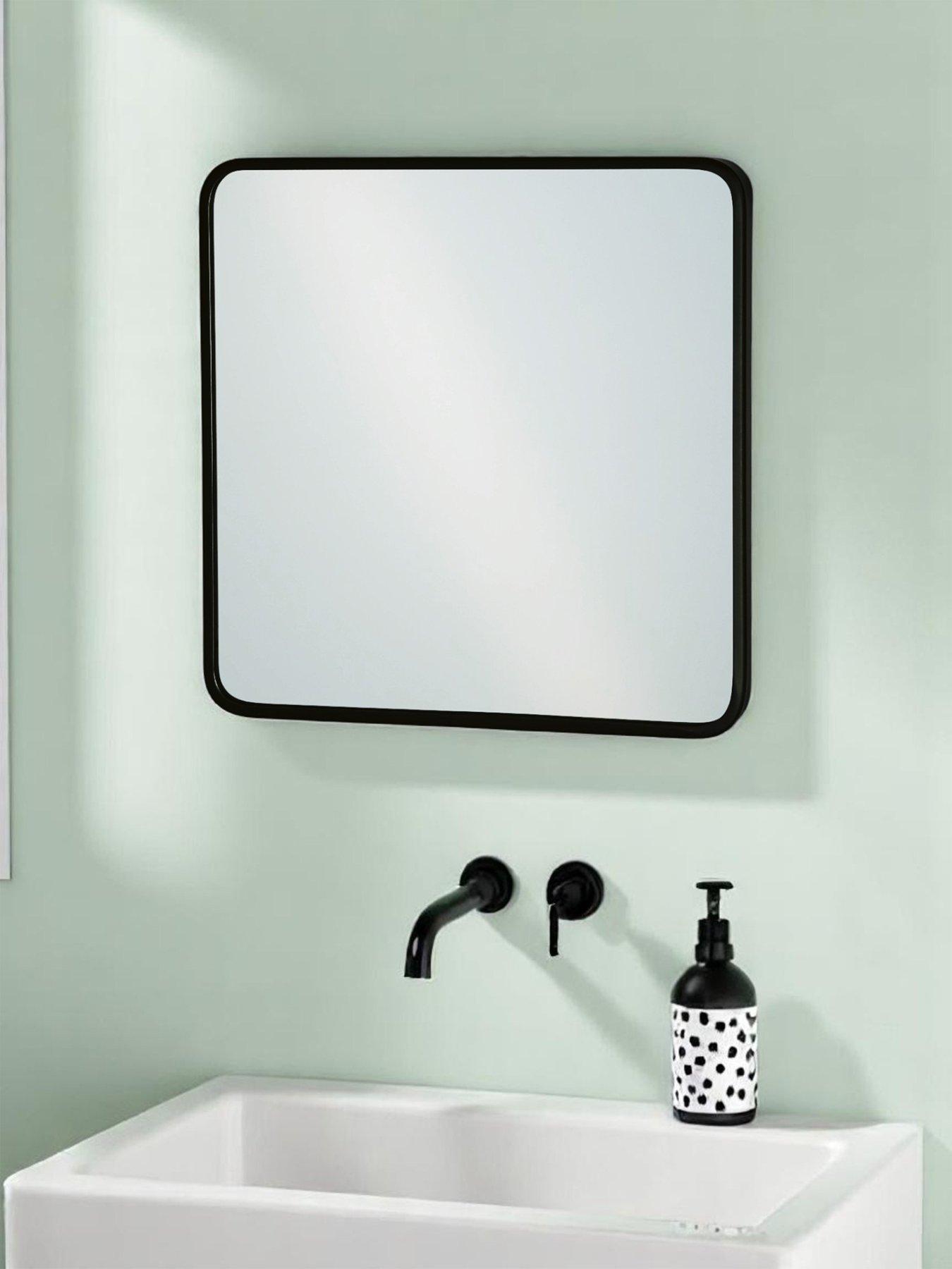 undefined Shoreditch 40cm Square Black Frame Mirror