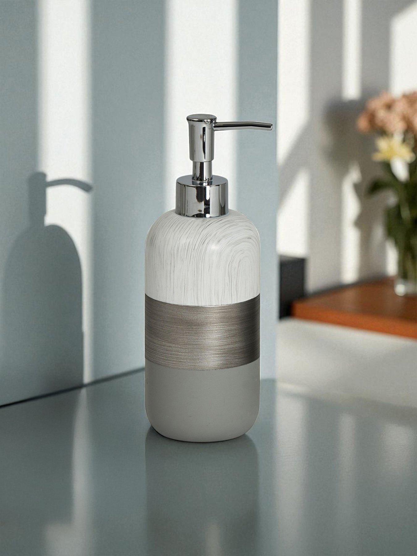 Showerdrape Luxe Grey/White Liquid Soap Dispenser
