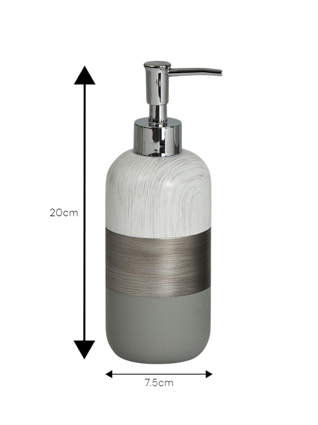 Image 3 of 7 of Showerdrape Luxe Grey/White 4 Piece Bathroom Accessory Set