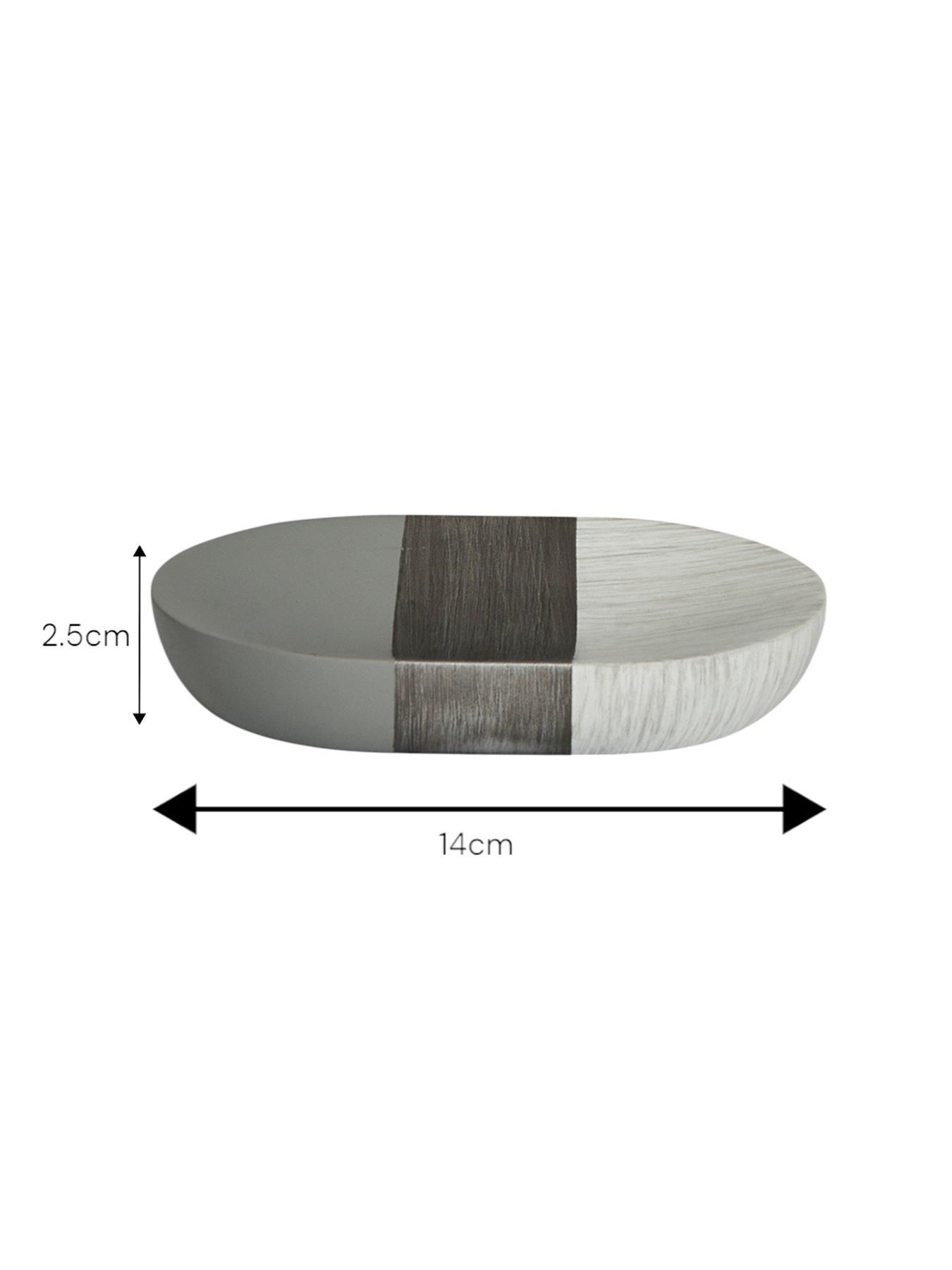 Image 5 of 7 of Showerdrape Luxe Grey/White 4 Piece Bathroom Accessory Set