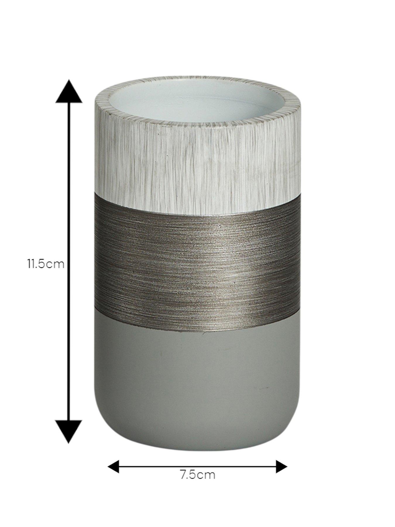 Image 7 of 7 of Showerdrape Luxe Grey/White 4 Piece Bathroom Accessory Set