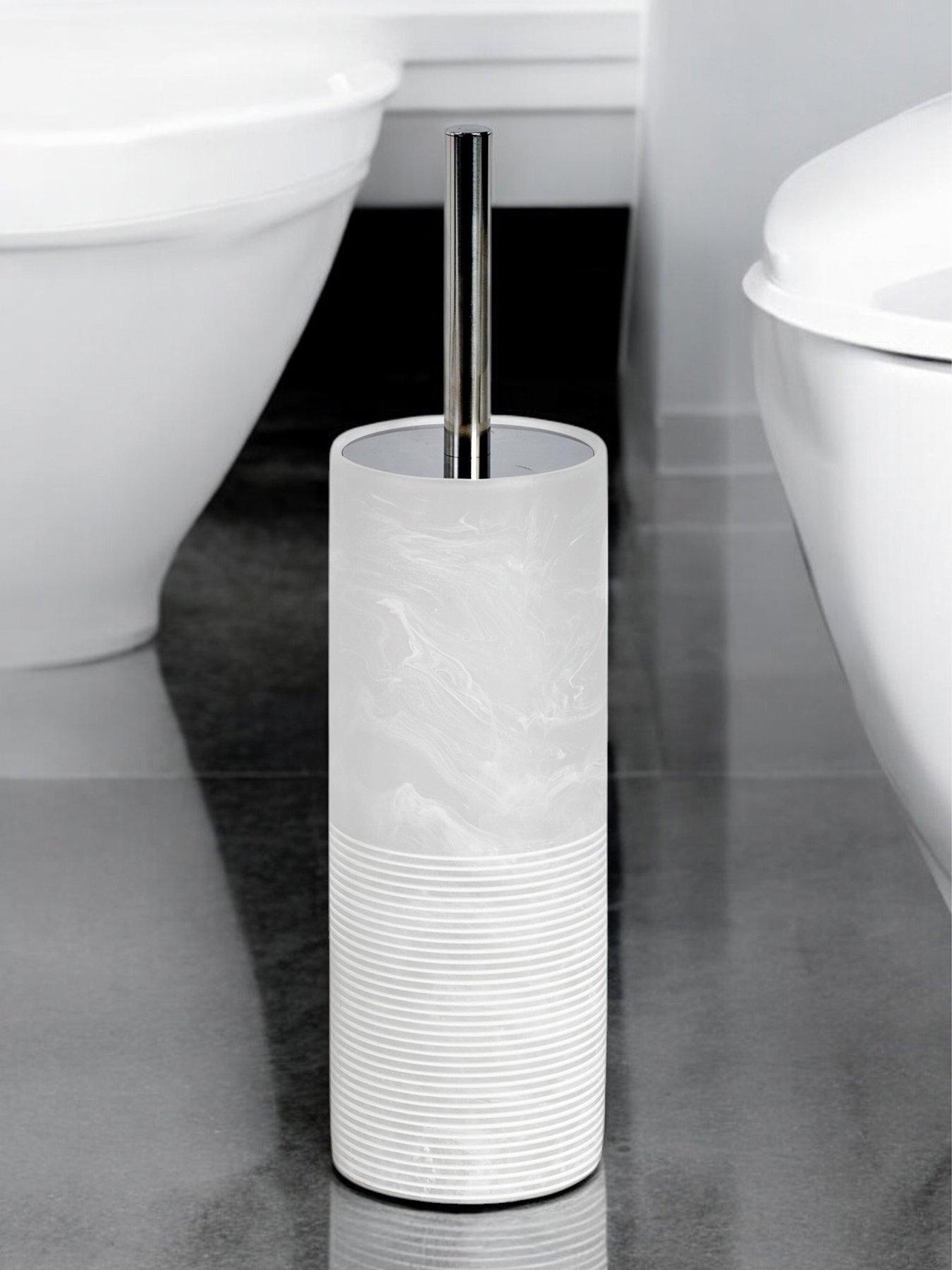 Showerdrape Bianco White Onyx Toilet Brush  &  Holder