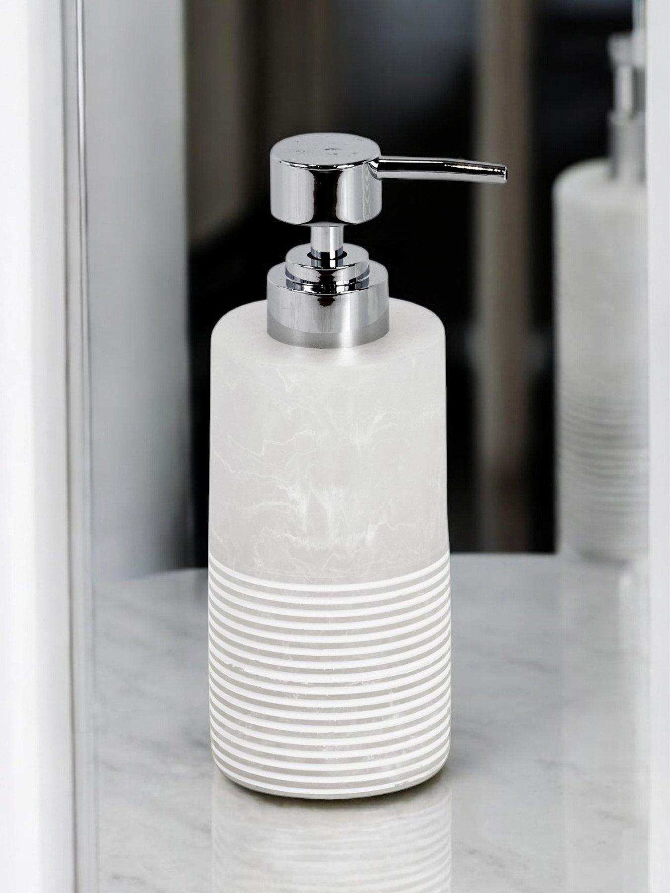 Image 3 of 7 of Showerdrape Bianco White Onyx Set Of 3 (soap Dish, Tumbler, Liquid Soap Dispenser)