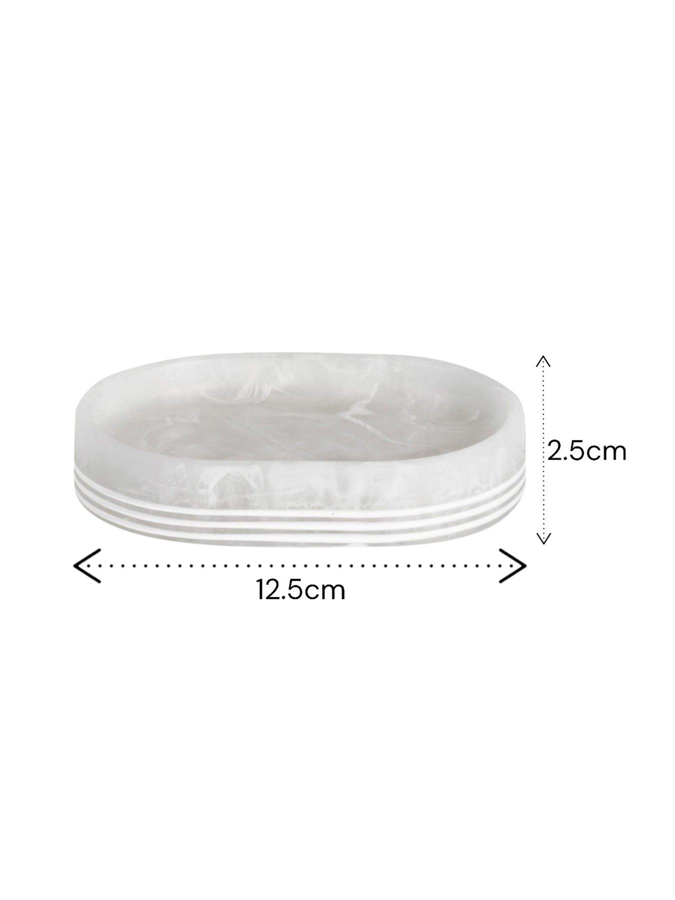 Image 4 of 7 of Showerdrape Bianco White Onyx Set Of 3 (soap Dish, Tumbler, Liquid Soap Dispenser)