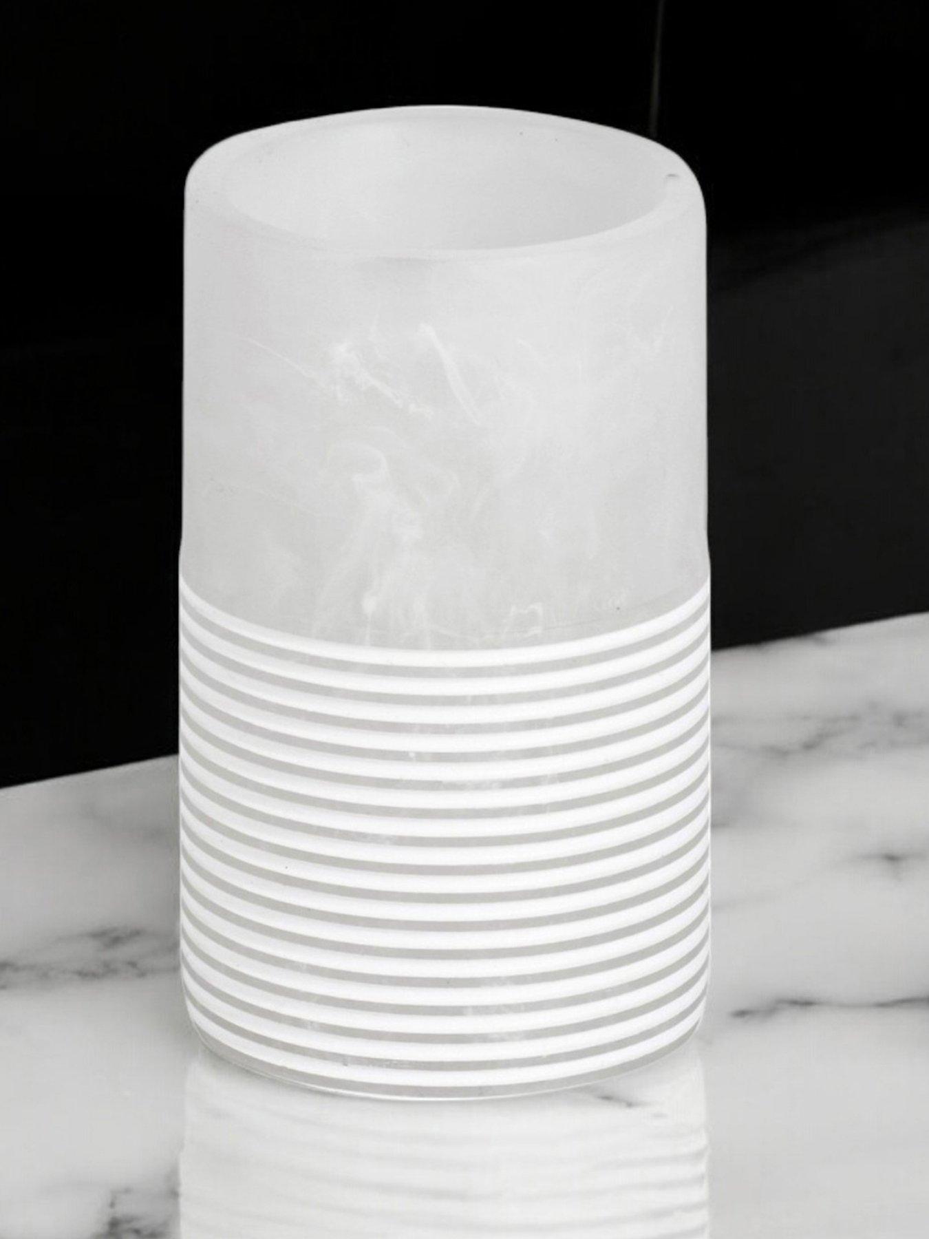 Image 7 of 7 of Showerdrape Bianco White Onyx Set Of 3 (soap Dish, Tumbler, Liquid Soap Dispenser)