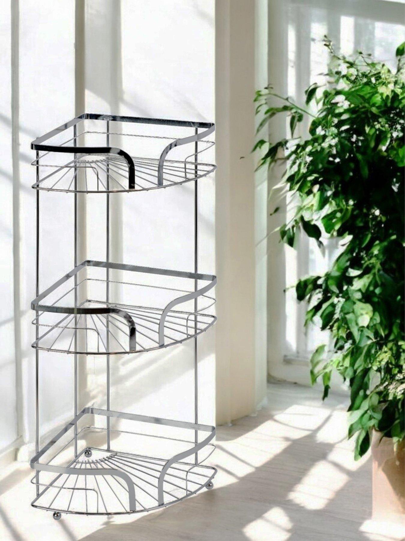Showerdrape Dante Corner Floor Caddy Black