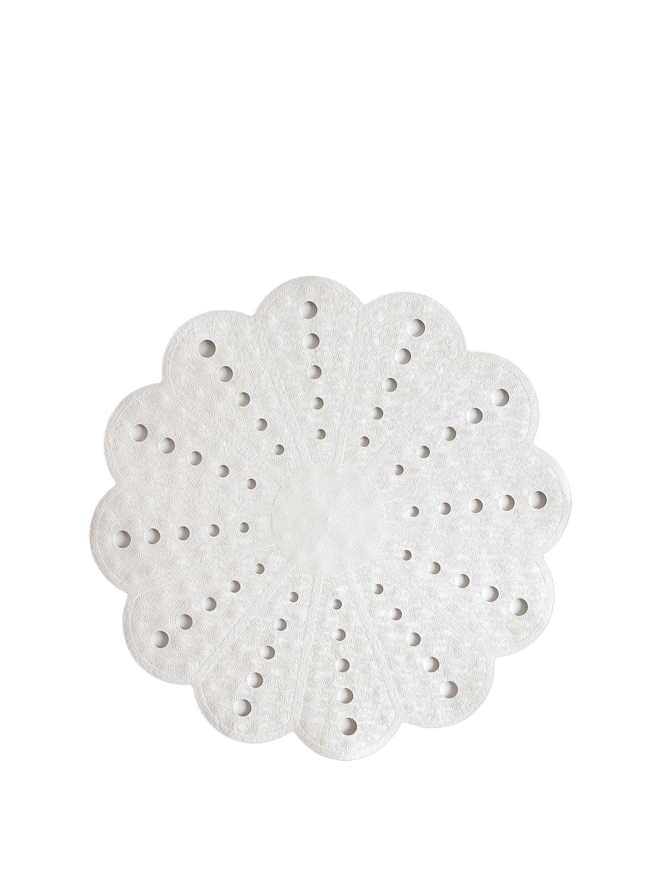 undefined Petal Shower Mat White