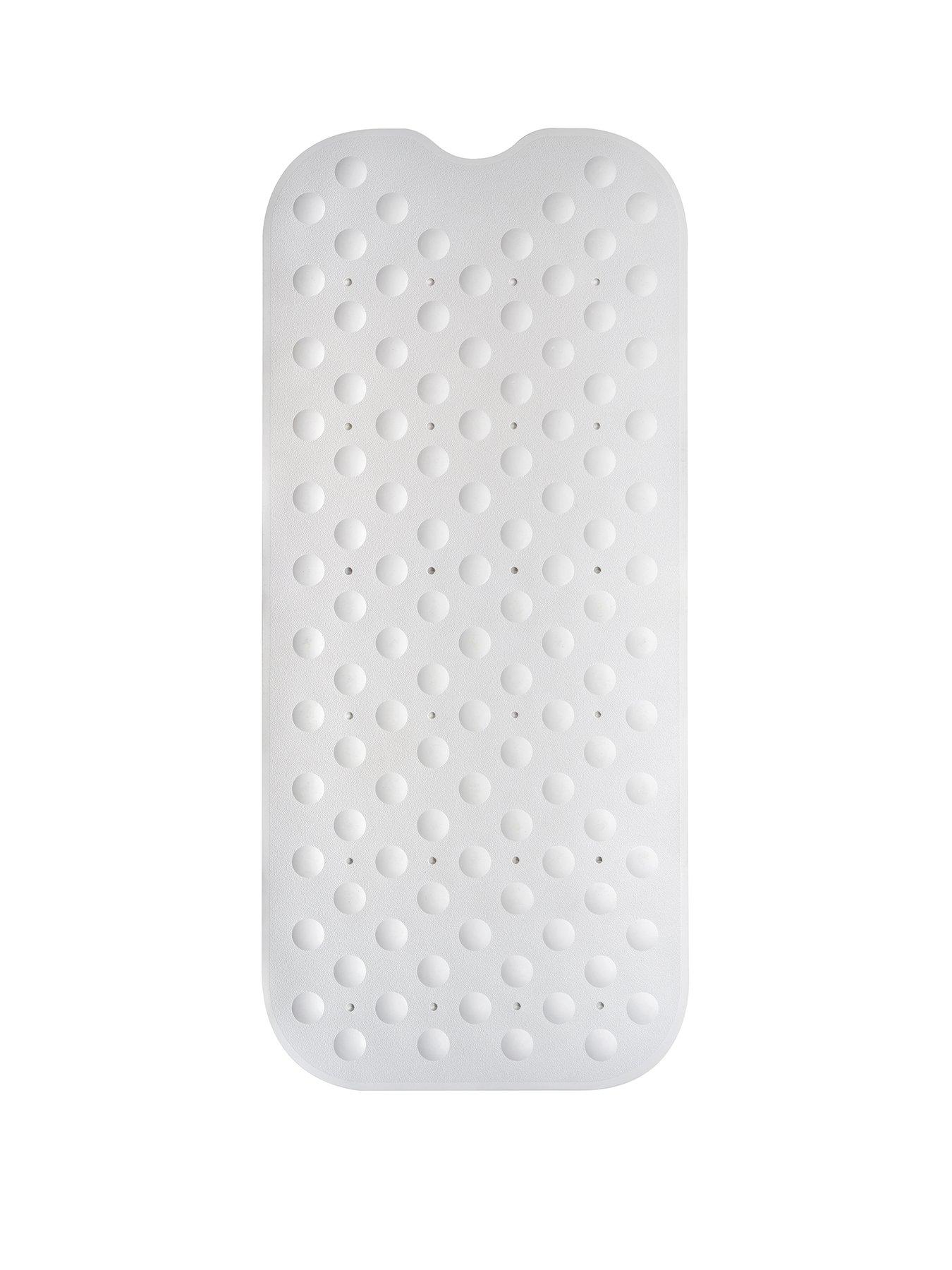  image of showerdrape-orbit-anti-slip-extra-long-bath-mat-white