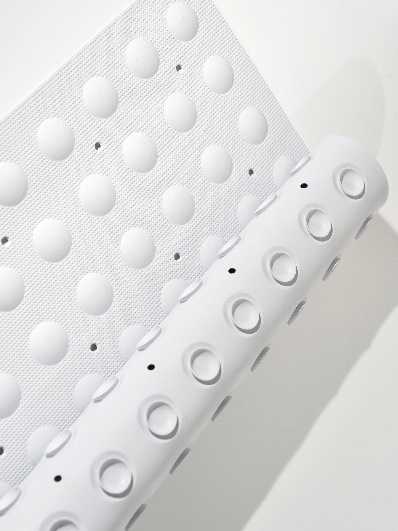  image of showerdrape-orbit-anti-slip-extra-long-bath-mat-white