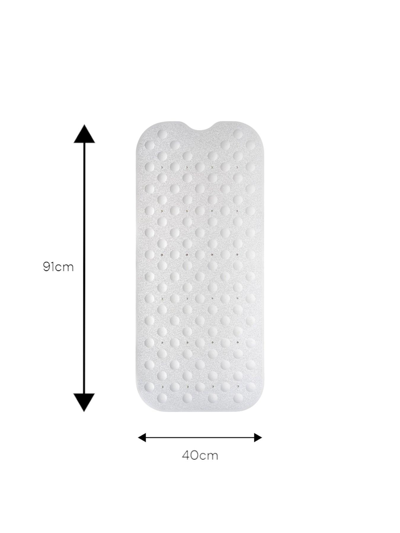  image of showerdrape-orbit-anti-slip-extra-long-bath-mat-white
