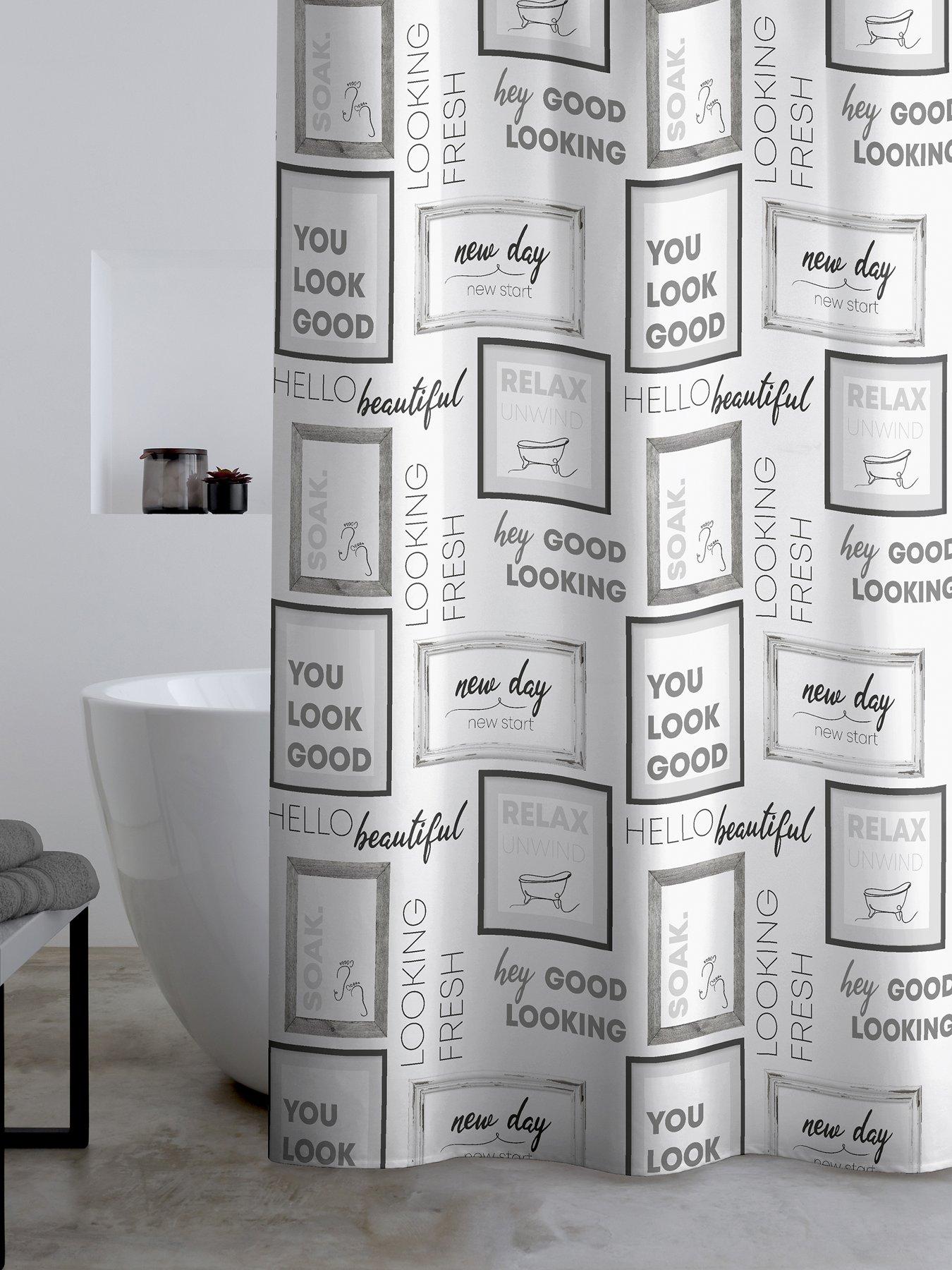 Image 1 of 2 of Catherine Lansfield Relax &amp; Unwind Shower Curtain