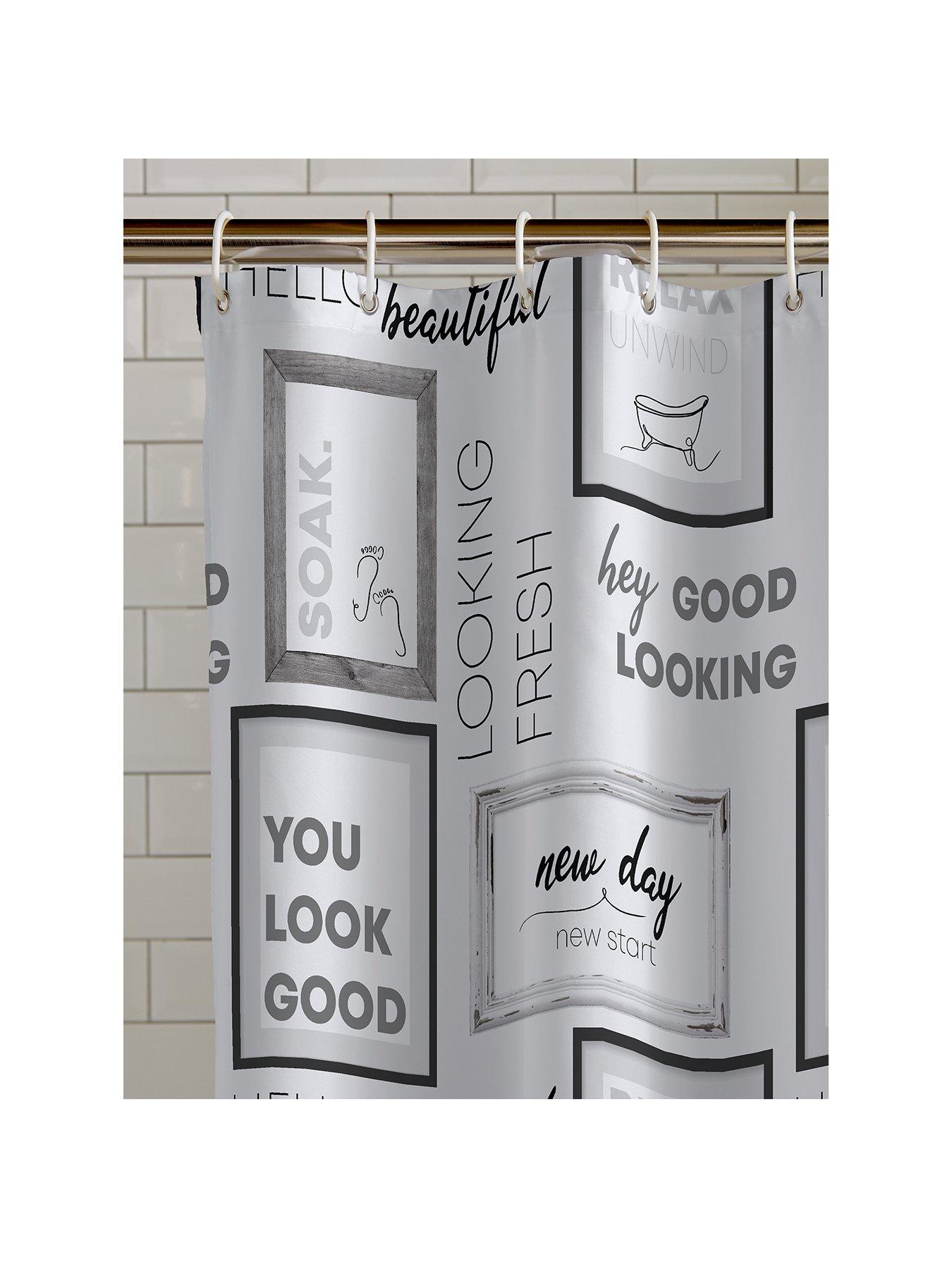 Image 2 of 2 of Catherine Lansfield Relax &amp; Unwind Shower Curtain