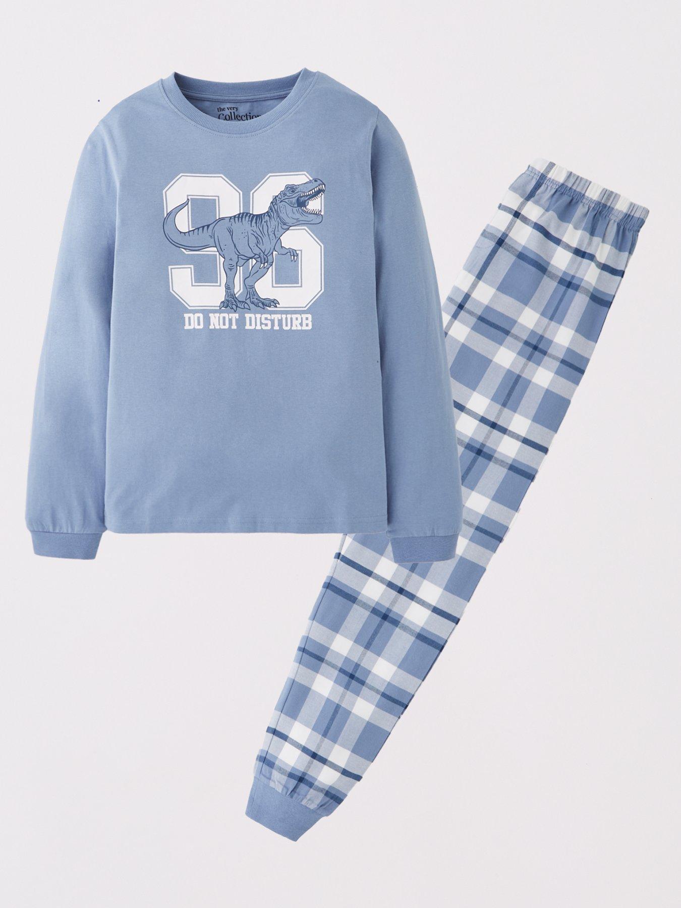 The Very Collection College Woven Print Pyjama - Blue